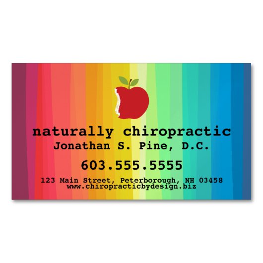 Appleまたは虹のカイロプラクティックの磁気名刺 マグネット名刺 (正面)