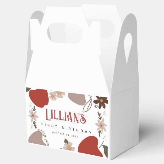 Appleをテーマにした誕生日またはベビーシャワー フェイバーボックス (オープン)