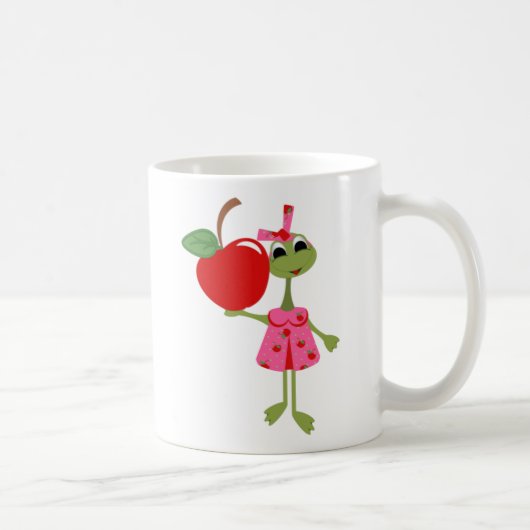 Appleを持つパーソナライズな先生のコーヒーマグかわいいヒキガエル コーヒーマグカップ (右)
