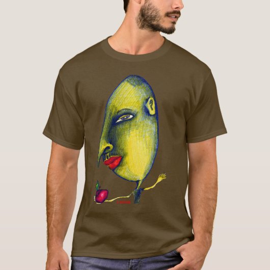 Appleを持つ人 Tシャツ (正面)