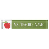 Appleカスタムとの先生モダン名 デスクネームプレート (正面)