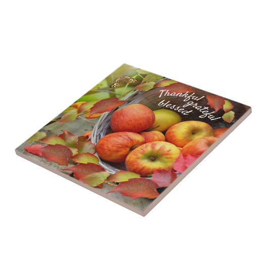 Appleカラフル Basketと紅葉。 タイル (側面)