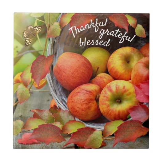 Appleカラフル Basketと紅葉。 タイル (正面)