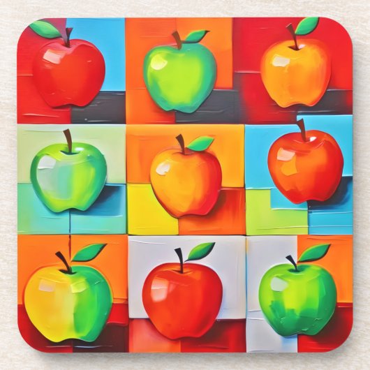 Appleグカラフルリッド コースター (正面)