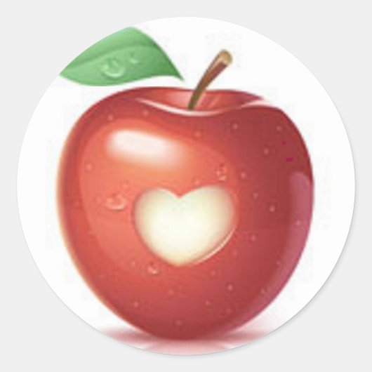 Appleハート ラウンドシール (正面)