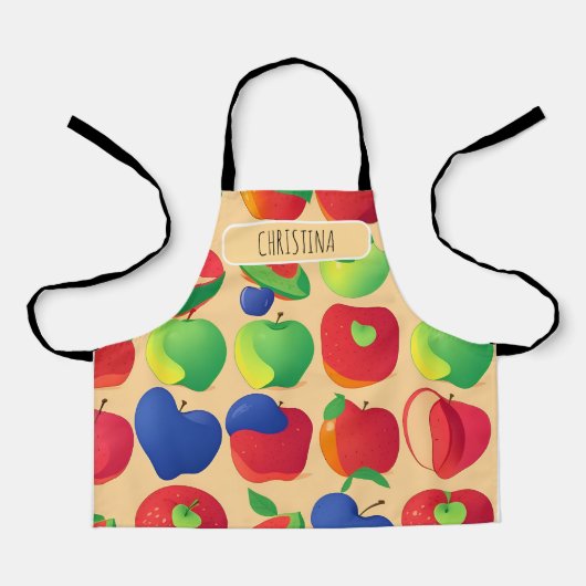 Appleパタモダンカラフルパーソナライズされたーン エプロン (正面)