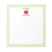 Appleパーソナライズされた先生メモ帳、緑 ノートパッド (正面)