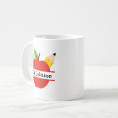 Appleパーソナライズされた先生名 コーヒーマグカップ (正面左)