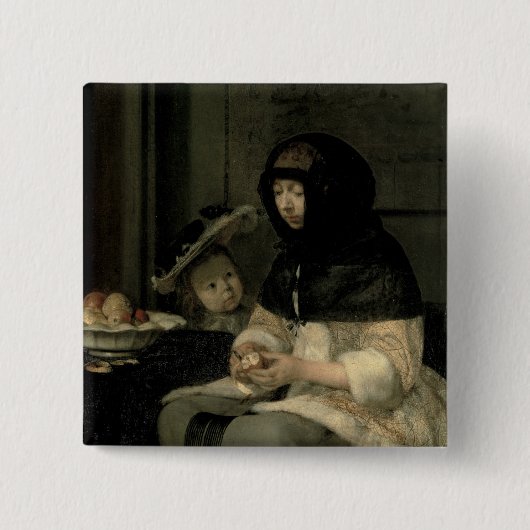 Appleピーラー1660年 缶バッジ (正面)