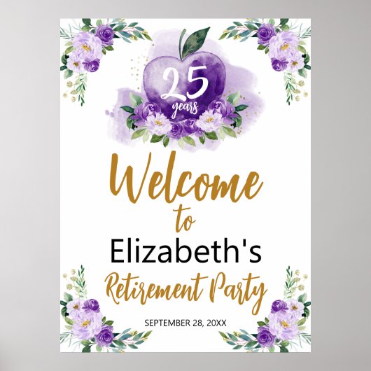 Appleフローラ先生退職パーティーウェルカムサイン ポスター (正面)