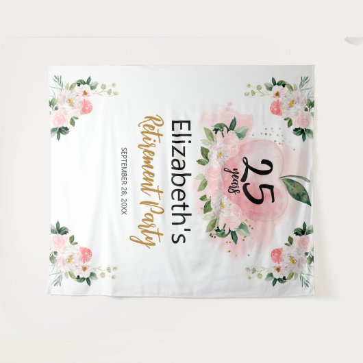 Appleフローラ先生退職パーティー背景 タペストリー (正面(横))