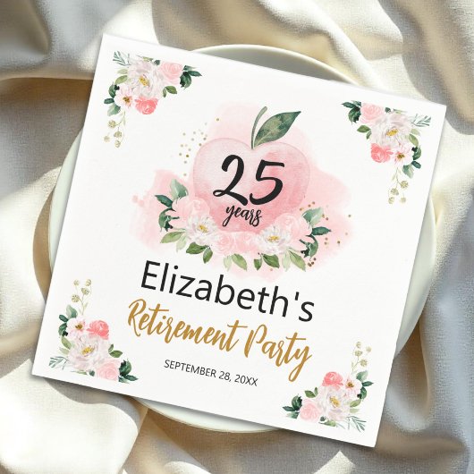 Appleフローラ先生退職パーティー スタンダードカクテルナプキン