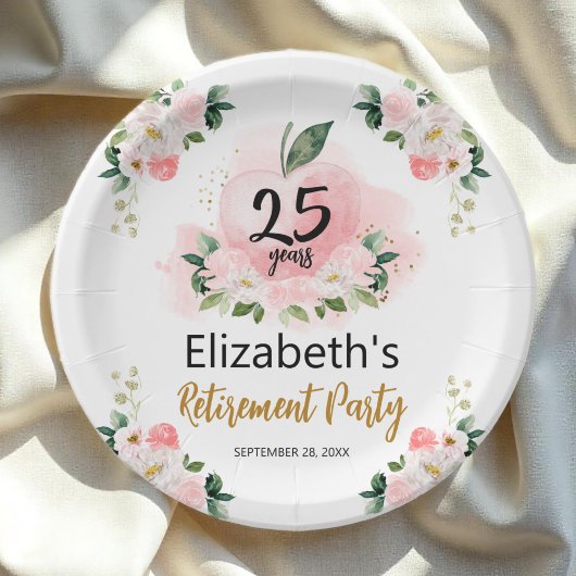 Appleフローラ先生退職パーティー ペーパープレート