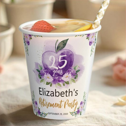 Appleフローラ先生退職パーティー 紙コップ