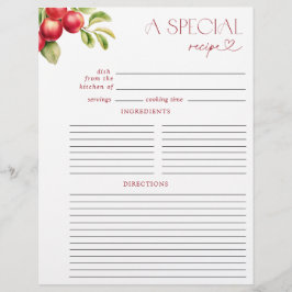 Appleブライダルシャワーモダンレシピバインダーページ