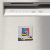 Appleモダンテーカラフルブルを使用したアート マグネット (インサイチュ (食洗機))