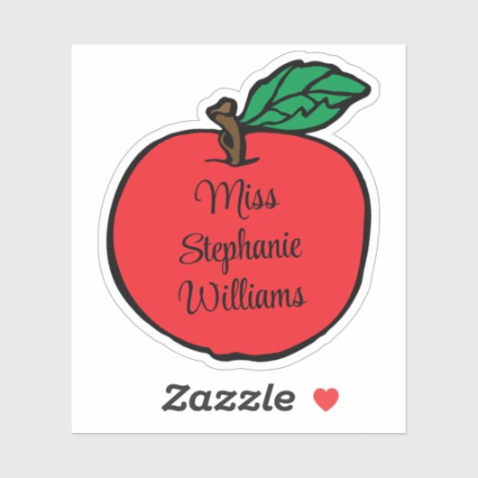 Apple先生お洒落の名前切り出しシール シール (シート)