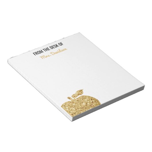 Apple先生のデスクからパーソナライズされた ノートパッド (アングル)