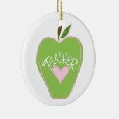 Apple及びハートの先生の緑のオーナメント セラミックオーナメント (右)