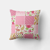 Apple及びパッチワークのInpsiredの先生の緑の枕 クッション (裏面)