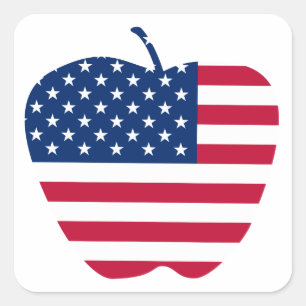 Apple大きいアメリカの旗NYC スクエアシール