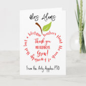 Apple感謝していは私たち救済の成長先生 カード (正面)