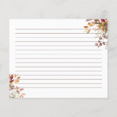 Apple秋ブライダルシャワーレシピカード (裏面)