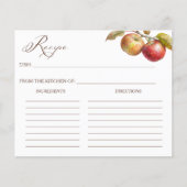 Apple秋ブライダルシャワーレシピカード (正面)