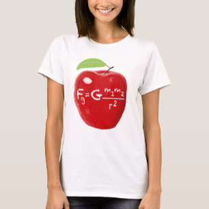 Apple科学の教師のアイザックニュートンの重力の法則 Tシャツ