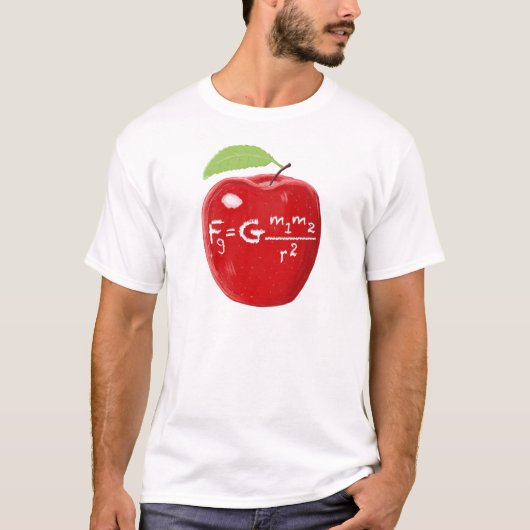 Apple科学の教師のアイザックニュートンの重力の法則 Tシャツ (正面)
