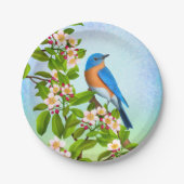Apple紙皿の東のブルーバードは活気付きます ペーパープレート (正面)