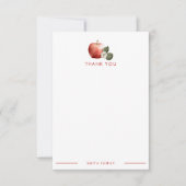 Apple素朴はGingham付きフラットノートカードに感謝 サンキューカード (正面)