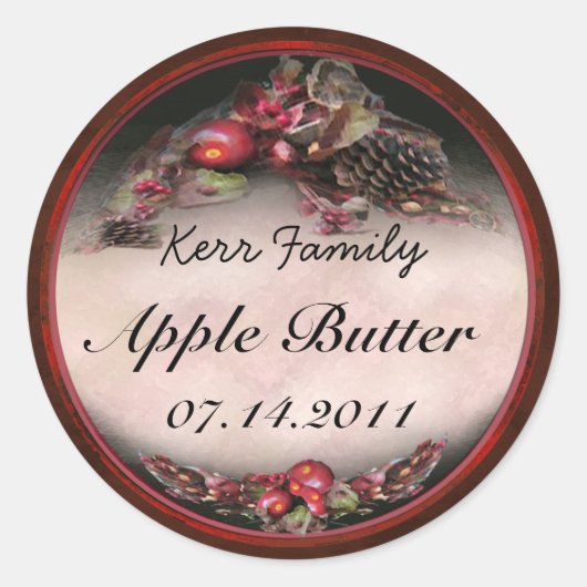 Apple缶詰ラベル3 ラウンドシール (正面)