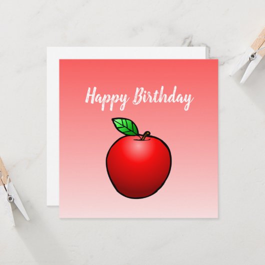 Apple誕生日カード カード (正面/裏面インサイチュ)