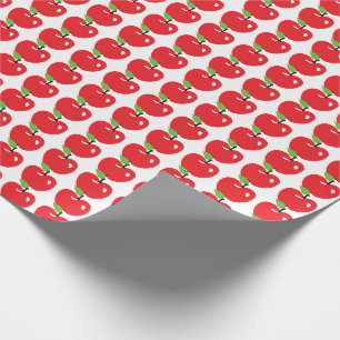 Apple赤いパターン ラッピングペーパー