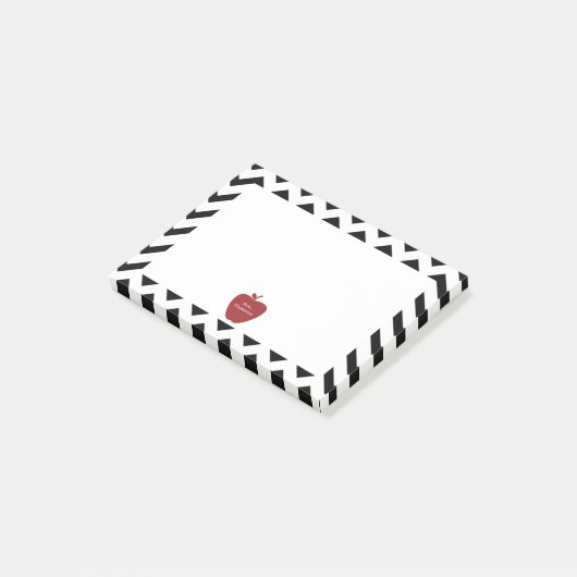 Apple赤い黒いシェブロンの先生の後it®ノート ポストイット (アングル)