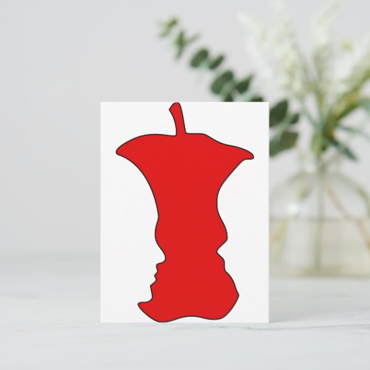 Apple顔光学錯覚 ポストカード (スタンド正面)