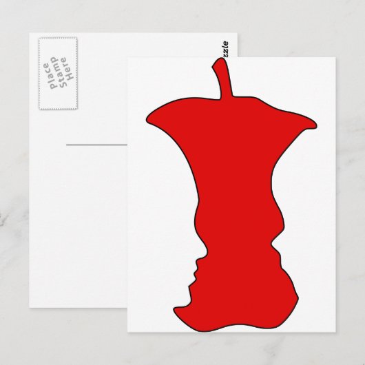 Apple顔光学錯覚 ポストカード (正面/裏面)