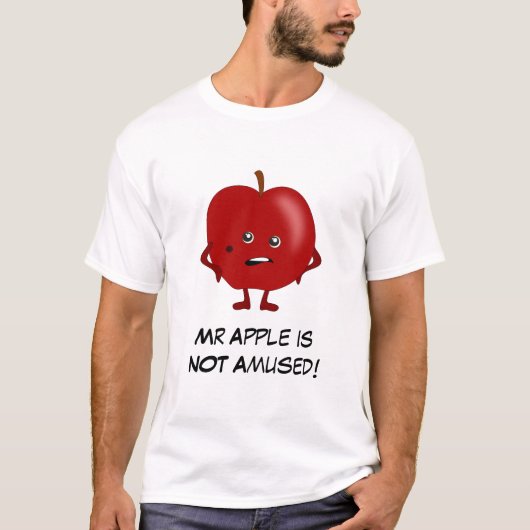 Apple:カスタマイズ可能なスローガンと悪いフルーツ集団 Tシャツ (正面)