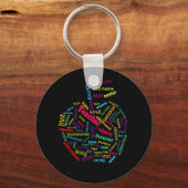 Apple カスタマイズ Leafの先生名の追加 キーホルダー (正面)