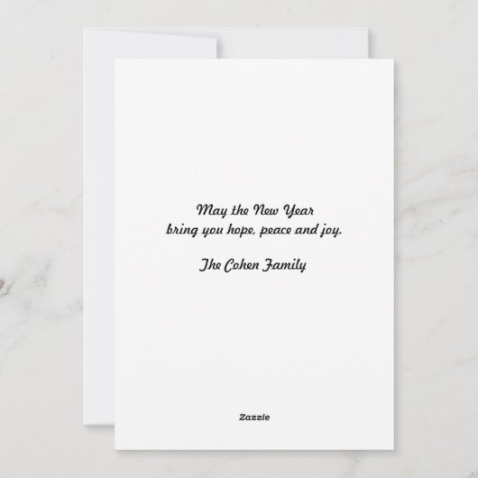 Apple、ストライプ、Rosh Hashanahフォトカード シーズンカード (裏面)