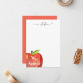 Apple パーソナライズされた文房具 |先生ノートカード ノートカード (正面/裏面インサイチュ)