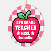 Apple パーソナライズされた Fifth Grade先生写真 セラミックオーナメント (左)