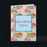 Apple ファンキー Water Colorの絵を描誕生日カード カード<br><div class="desc">Apple Waterファンキーカラーの絵を描誕生日カード。私のオリジナルの水彩画の一つから設計された私はエーテルの強いポピーの花が大好き。</div>