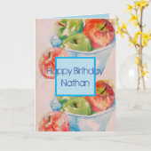 Apple ファンキー Water Colorの絵を描誕生日カード カード (黄色い花)