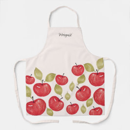 Apple モノグラムの Pattern Water Color 色彩の鮮やか Hand (Appl エプロン