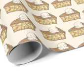 Apple 焼いた Pie Slice Vanilla Ice Cream a la Mode ラッピングペーパー (ロールコーナー)