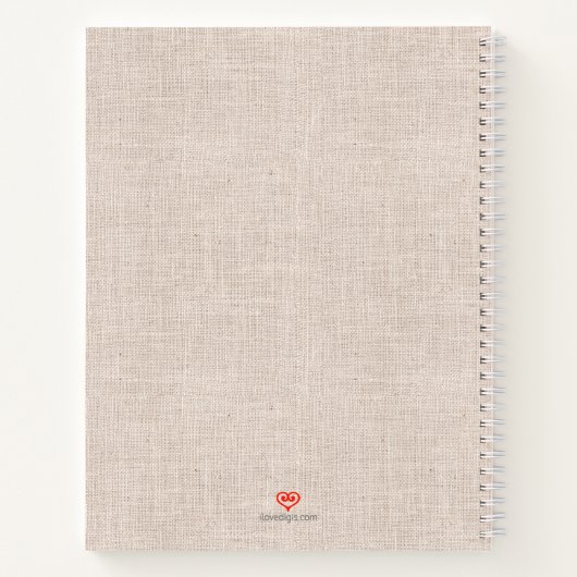 Apple 素朴 Burlap Mom's フェイクレシピの料理本 ノートブック (裏面)