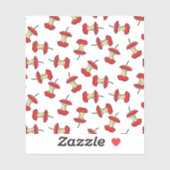 Apple 食べ Coreレトロスタイルおもしろい果実パターン シール (シート)