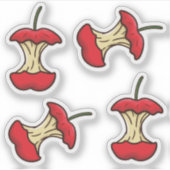 Apple 食べCoreレトロスタイルおもしろい果実 シール (正面)